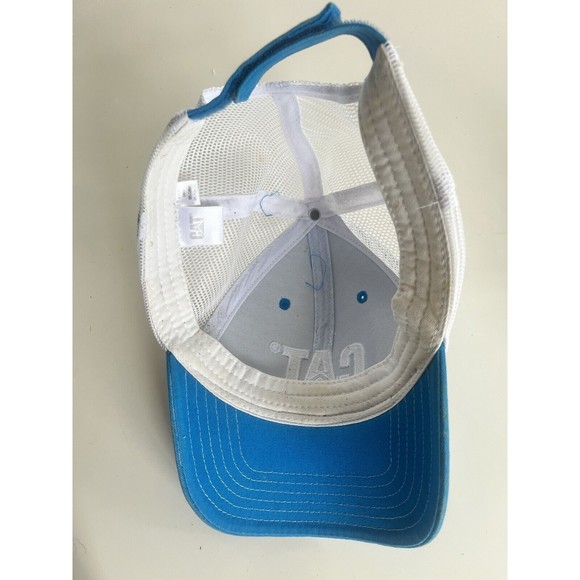 Caterpillar CAT Blue & White Sandwich Visor Trucker Hat Cap - Picture 6 of 7